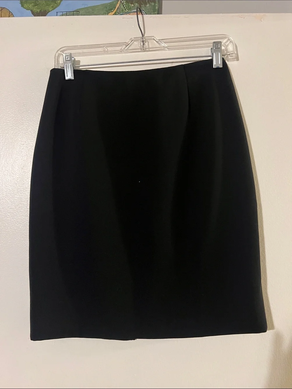 Michael Kors black virgin wool gabardine skirt. Lined. Back zip